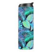 Bouteilles Isothermes Tropical Neon Leaf Pattern on Black (Tourné sur la gauche)