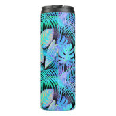 Bouteilles Isothermes Tropical Neon Leaf Pattern on Black (Dos)
