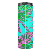 Bouteilles Isothermes Tropical Palm leaf monstera coleus rose turquoise (Dos)