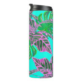Bouteilles Isothermes Tropical Palm leaf monstera coleus rose turquoise (Tourné sur la droite)