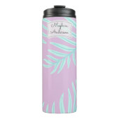 Bouteilles Isothermes Tropical Pastel Feuilles Monogram Thermal Tumbler (Devant)