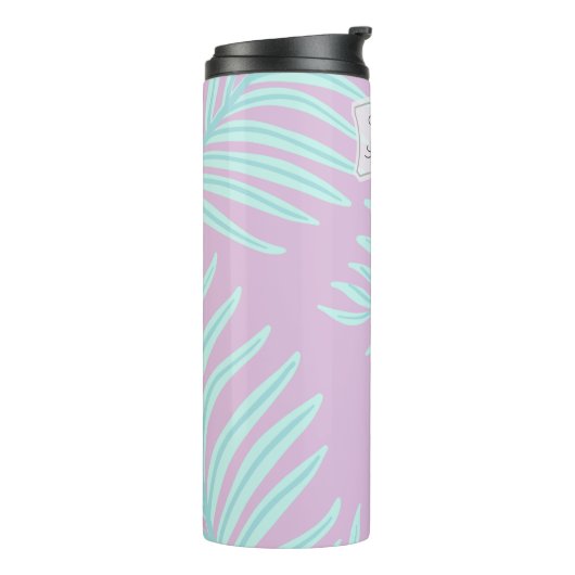 Bouteilles Isothermes Tropical Pastel Feuilles Monogram Thermal Tumbler (Tourné sur la gauche)