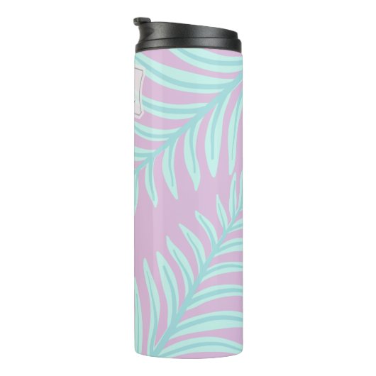 Bouteilles Isothermes Tropical Pastel Feuilles Monogram Thermal Tumbler (Tourné sur la droite)