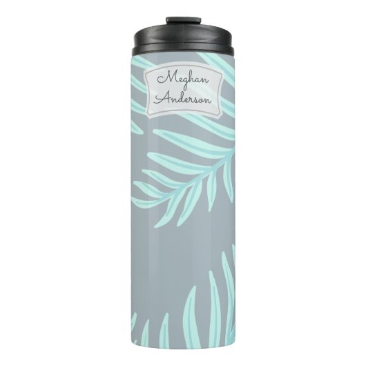 Bouteilles Isothermes Tropical Pastel Feuilles Monogram Thermal Tumbler (Devant)