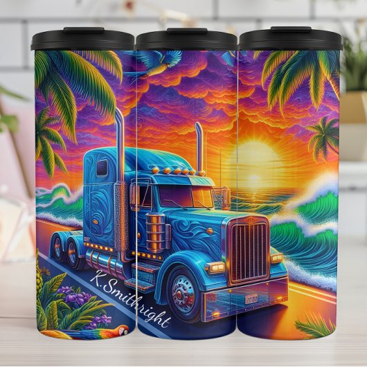 Bouteilles Isothermes Tropical Sunset Semi Truck Océan