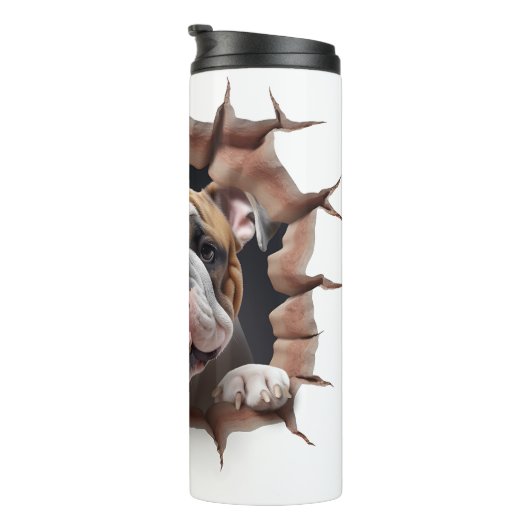 Bouteilles Isothermes Trou fissuré de Bulldog 3D (Tourné sur la droite)