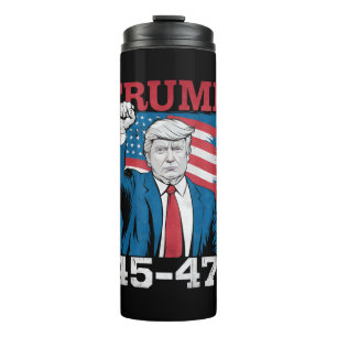 Bouteilles Isothermes Trump 45 47 Vintage Rétro Drapeau USA Américain