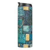 Bouteilles Isothermes Tuiles de mosaïque de turquoise et d'or (Tourné sur la droite)