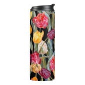 Bouteilles Isothermes Tulipes colorées, arrière - plan noir isolé. (Tourné sur la gauche)