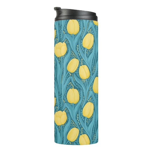 Bouteilles Isothermes Tulipes en bleu et jaune (Tourné sur la droite)