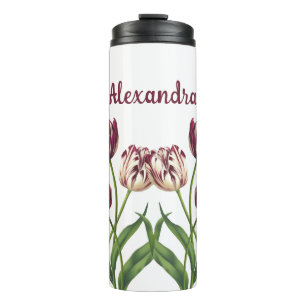 Bouteilles Isothermes Tulipes Maroon Avec Nom
