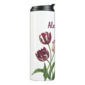 Bouteilles Isothermes Tulipes Maroon Avec Nom (Tourné sur la gauche)