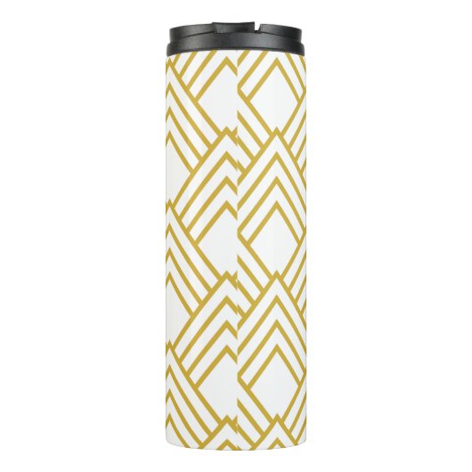 Bouteilles Isothermes Tumbl thermique géométrique, blanc et or Abstrait (Dos)