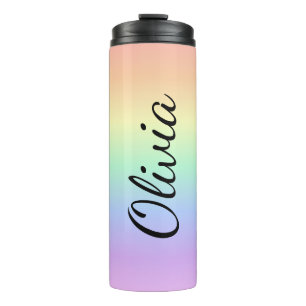 Bouteilles Isothermes Tumbler Arc-en-Ciel Personnalisé Avec Nom