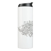 Tumbler avec profil de femme florale minimaliste