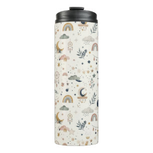 Bouteilles Isothermes Tumbler Boho Céleste   Lune et Étoiles Neutres