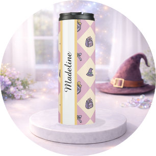 Bouteilles Isothermes Tumbler Fille Personnalisé Sorcier Rose