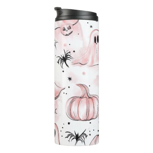 Bouteilles Isothermes Tumbler Halloween Fantôme rose (Tourné sur la droite)