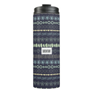 Bouteilles Isothermes Tumbler personnalisé avec monogramme motif griboui
