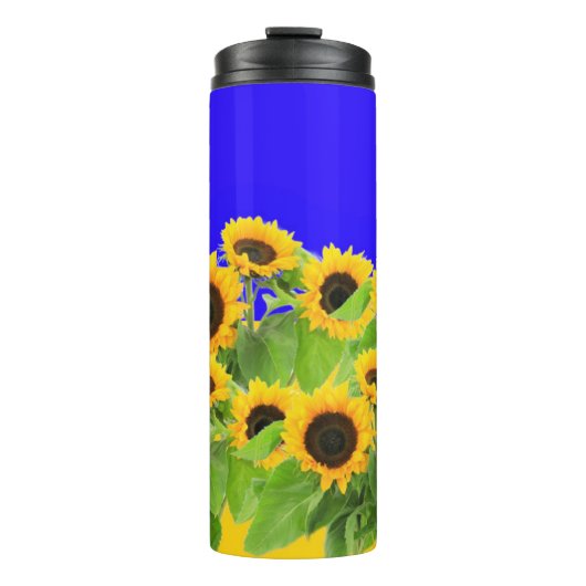 Bouteilles Isothermes Tumbler Thermal Fleurs de soleil Couleurs du drape (Devant)