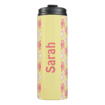 Tumbler thermique à fleurs rétro personnalisé