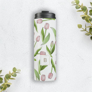 Bouteilles Isothermes Tumbler Thermique à Motif Moderne de Tulipe Rose M
