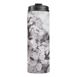 Bouteilles Isothermes Tumbler Thermique Aiguille Cerisier Noir Et Blanc