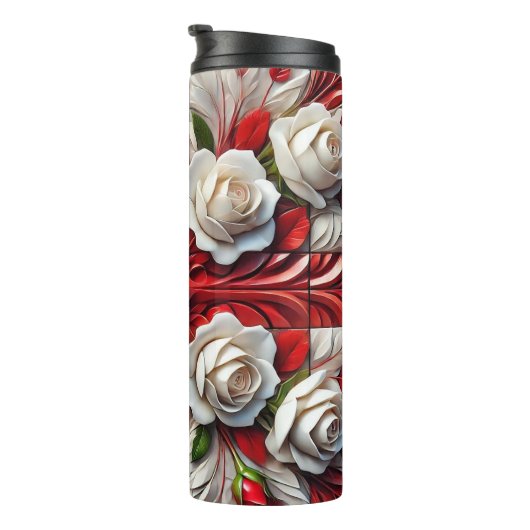 Bouteilles Isothermes Tumbler thermique avec design Rose anglais (Tourné sur la droite)
