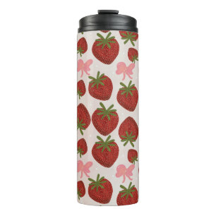 Bouteilles Isothermes Tumbler Thermique Fraises et Rubans