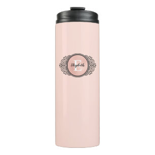 Bouteilles Isothermes Tumbler Thermique Monogramme Or Rose Chic Élégant