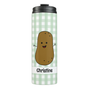 Bouteilles Isothermes Tumbler Thermique Personnalisé Gingham Vert Pomme