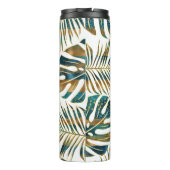 Bouteilles Isothermes Turquoise, à motifs or feuilles tropicaux brush st (Dos)