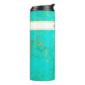 Bouteilles Isothermes Turquoise avec Gold Veins Pierre Motif et nom (Tourné sur la gauche)