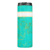 Bouteilles Isothermes Turquoise avec Gold Veins Pierre Motif et nom (Dos)