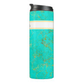 Bouteilles Isothermes Turquoise avec Gold Veins Pierre Motif et nom (Tourné sur la droite)