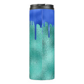 Bouteilles Isothermes Turquoise bleu bleu vert gouttes nom (Dos)