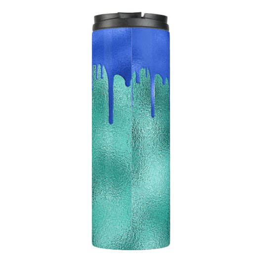 Bouteilles Isothermes Turquoise bleu bleu vert gouttes nom (Dos)