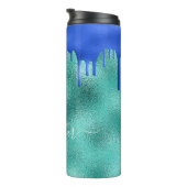 Bouteilles Isothermes Turquoise bleu bleu vert gouttes nom (Tourné sur la droite)