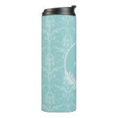 Bouteilles Isothermes Turquoise Elegant Damask Personnalisé Thermal Tumb (Tourné sur la gauche)