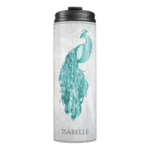 Bouteilles Isothermes Turquoise Elegant Peacock Personnalisé Thermal Tum
