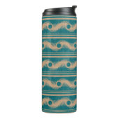 Bouteilles Isothermes Turquoise et Caramel Spiral Motif géométrique rayo (Tourné sur la gauche)