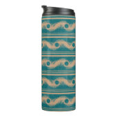 Bouteilles Isothermes Turquoise et Caramel Spiral Motif géométrique rayo (Tourné sur la droite)