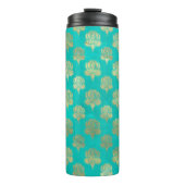 Bouteilles Isothermes Turquoise et or Peacock Grunge Damask (Devant)