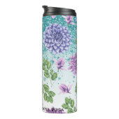 Bouteilles Isothermes *~* Turquoise Floral Succulent Parties scintillant (Tourné sur la droite)