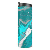 Bouteilles Isothermes Turquoise, Marbre blanc Turquoise Fluid Art (Tourné sur la droite)