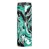 Bouteilles Isothermes Turquoise, noir et Marbre blanc Fluid Art (Dos)