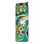 Bouteilles Isothermes Turquoise, Or, Marbre Fluide Art (Tourné sur la gauche)