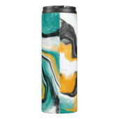 Bouteilles Isothermes Turquoise, Or, Turquoise, Marbre blanc Fluid Art (Dos)