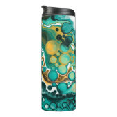 Bouteilles Isothermes Turquoise personnalisée, Or, Marbre Fluide Art (Tourné sur la droite)