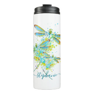 Bouteilles Isothermes Turquoise Splatter Dragonfly personnalisée